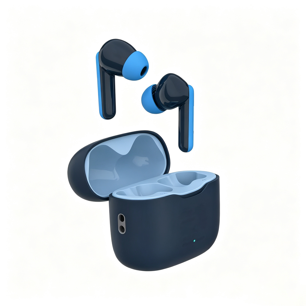 Space Blue Wireless Bluetooth Earbuds 85dB Volume‑Limit USB‑C Charging Water‑Resistant